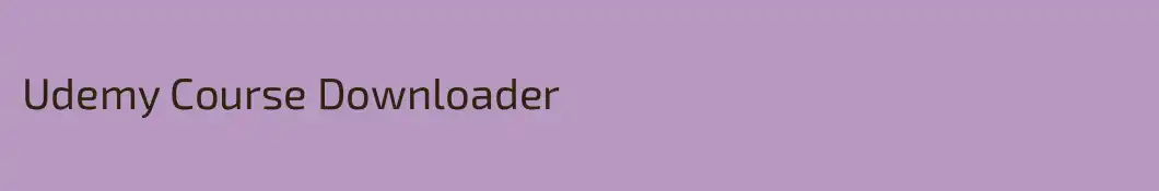 Udemy Course Downloader